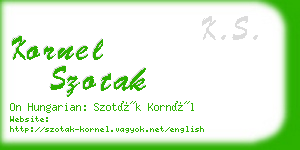 kornel szotak business card